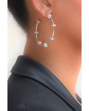 Liza Schwartz Bridget Large Hoop Earrings - Blue