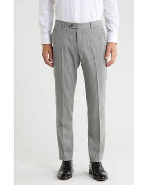 Tommy Hilfiger Pinstripe Wool Dress Pants - Gray