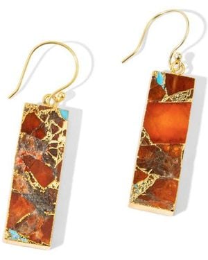 Saachi Rectangle Gemstone Drop Earrings - White