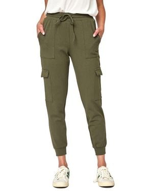 Gibsonlook Gigi Essential Soft Stretch Cotton Ponte Cargo Sweatpants - Green