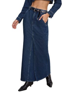 GOOD AMERICAN Denim Fit & Flare Skirt - Blue