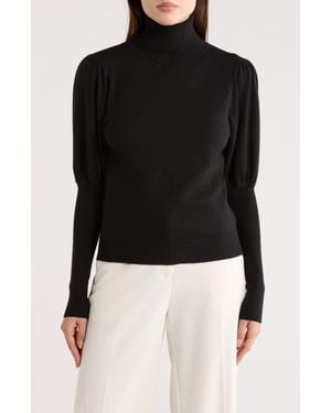 Max Studio Juliet Sleeve Turtleneck Sweater - Black