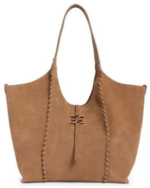 Sam Edelman Sylvia Whipstitch Medium Suede Hobo Bag - Brown