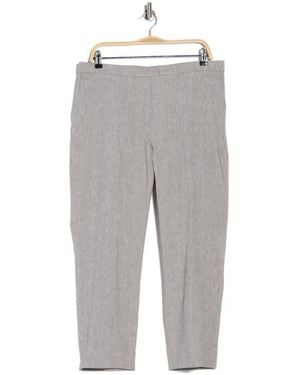 Theory Treeca Linen Blend Crop Pants - Gray