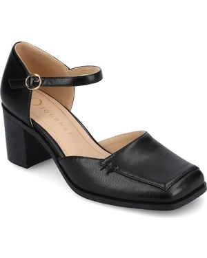 Journee Collection Evangeline Block Heel Pump - Black