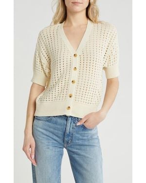 Melrose and Market Cotton Short Sleeve Cardigan - Blue