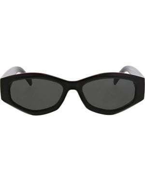 BCBGMAXAZRIA 53Mm Slim Geometric Oval Sunglasses - Black