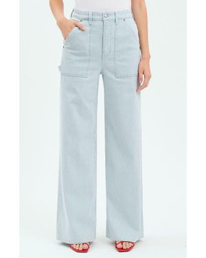 DAZE Far Out Utility Wide Leg Jeans - Blue
