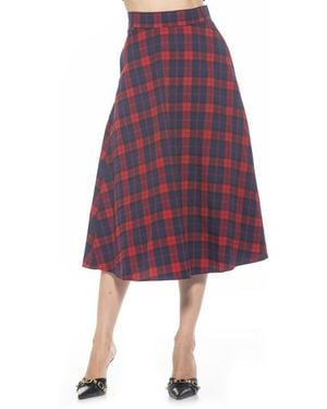 Alexia Admor Leonie Plaid A-Line Skirt - Red