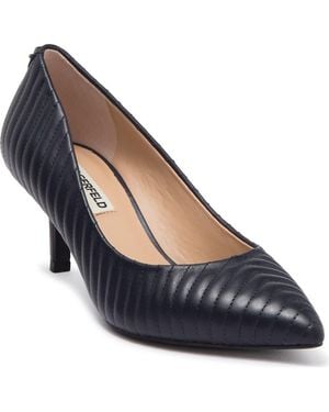 KARL LAGERFELD Rosette Quilted Pointed Toe Pump - Blue