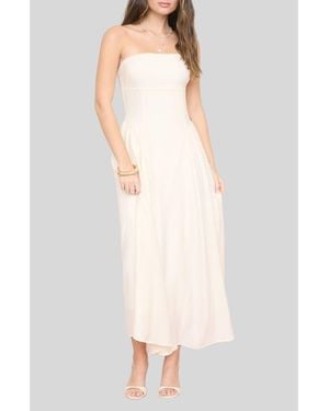 Blu Pepper Strapless Fit & Flare Midi Dress - White