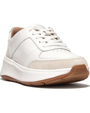 Fitflop F-Mode Leather/Suede Flatform Sneakers (Urban) Shoes - White