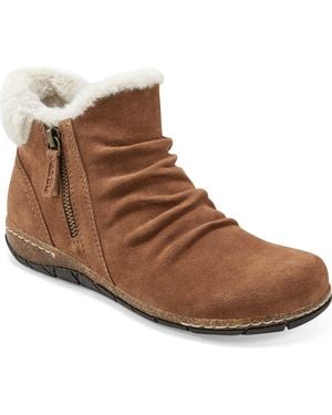 Earth Pioneer Faux Shearling Lined Lace-Up Boot - Brown
