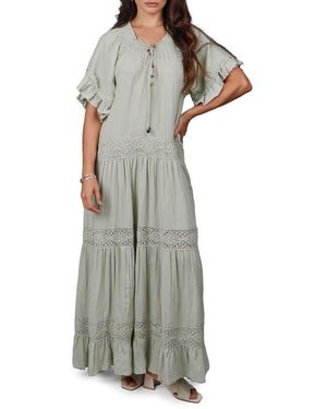 Saachi Tiered Cotton Maxi Dress - Multicolor
