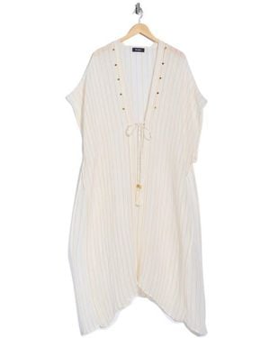 BCBGeneration Pinstripe Woven Duster - White