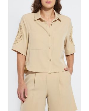 Lyssé Tyla Crochet Detail Shirt Jacket - Natural