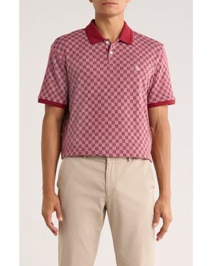 Original Penguin Check Jacquard Knit Polo - Red