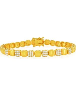 Simona Pavé Cubic Zirconia Square Link Bracelet - Yellow
