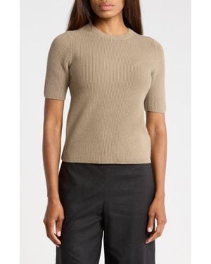 Vince Textured Short Sleeve T-Shirt - Natural