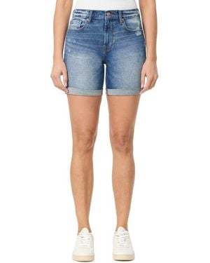 Kensie 7" Double Roll Cuff Shorts - Blue