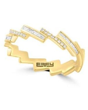 Effy 14K Plated Sterling Diamond Stackable Ring - Metallic