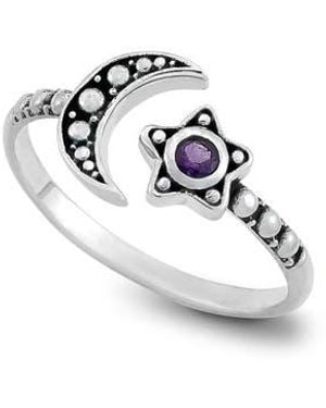 Samuel B. Moon & Star Bypass Ring - White