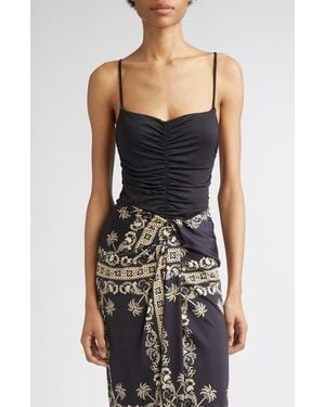 Johanna Ortiz Revival Ruched Bodysuit - Black