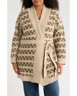 Joseph A Textured Tie Front Cardigan - Natural