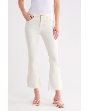 AG Jeans Farrah High Waist Raw Hem Crop Bootcut Jeans - White