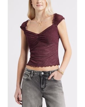 BP. Print Mesh Top - Purple