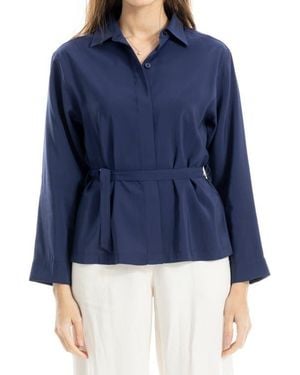 Max Studio Belted Shirt - Blue