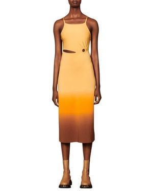 Sandro Aja Cutout Ombré Midi Dress - Orange