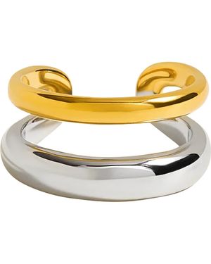 Gabi Rielle Two-Tone Adjustable Parallel Band Ring - Metallic