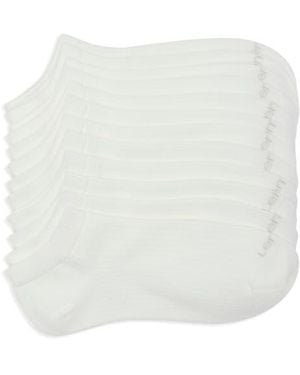 Lemon 6-Pack Rib Low Cut Socks - White