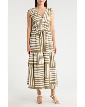 Calvin Klein Gauz A-Line Maxi Dress - Metallic