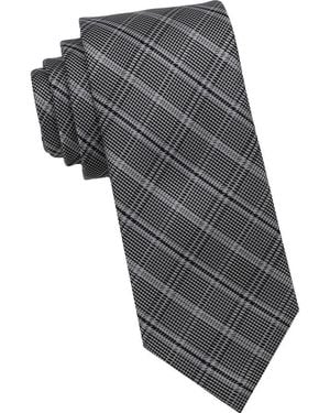 KARL LAGERFELD Glen Plaid Tie - Gray