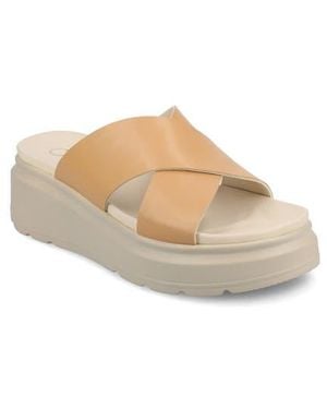 Journee Collection Cathie Platform Wedge Sandal - Natural