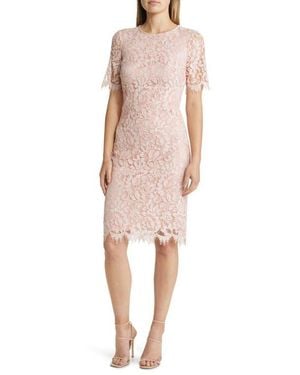 Vince Camuto Lace Midi Dress - Pink