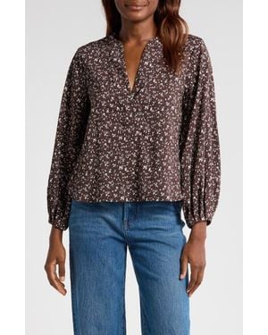 Madewell Floral Cotton-Blend Long-Sleeve Top - Multicolor