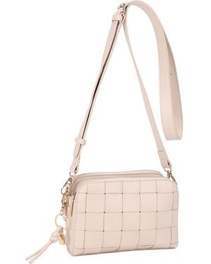 MALI + LILI Nora Woven Faux Leather Crossbody Bag - Pink