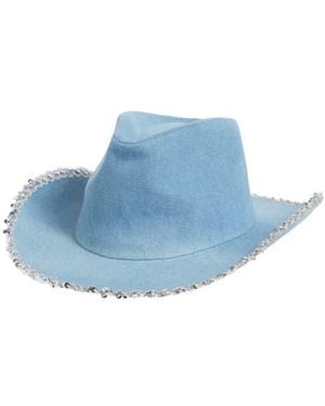 David & Young Sequin Edge Denim Cowboy Hat - Blue