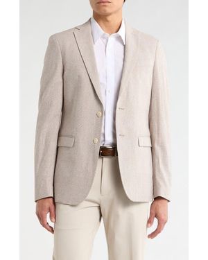 John Varvatos Plaid Linen & Cotton Sport Coat - Natural