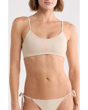 Maaji Ceci Shimmer Scoop Neck Bikini Top - White