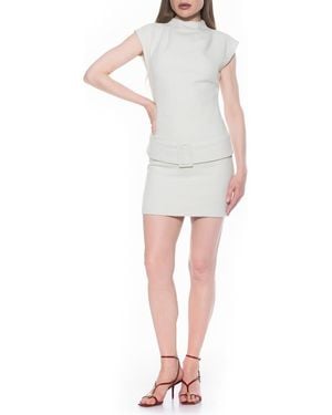 Alexia Admor Em Cap Sleeve Belted Minidress - White