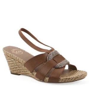 White Mountain Atavi Wedge Espadrille Sandal - Brown