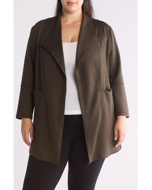 Max Studio Draped Collar Scuba Knit Jacket - Green