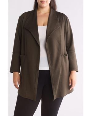 Max Studio Draped Collar Scuba Knit Jacket - Green