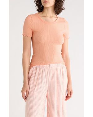 Splendid Joey Short Sleeve Sweater - Pink