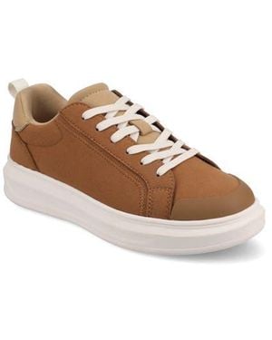 Journee Collection Meeya Woven Casual Sneaker - Brown