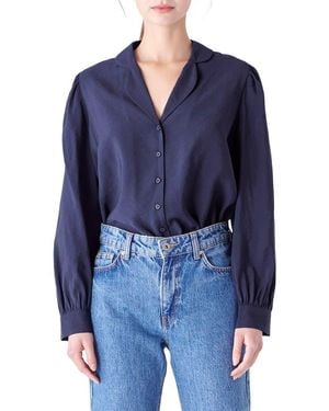 English Factory Scallop Collar Shirt - Blue